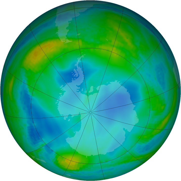 Antarctic ozone map for 18 June 2003